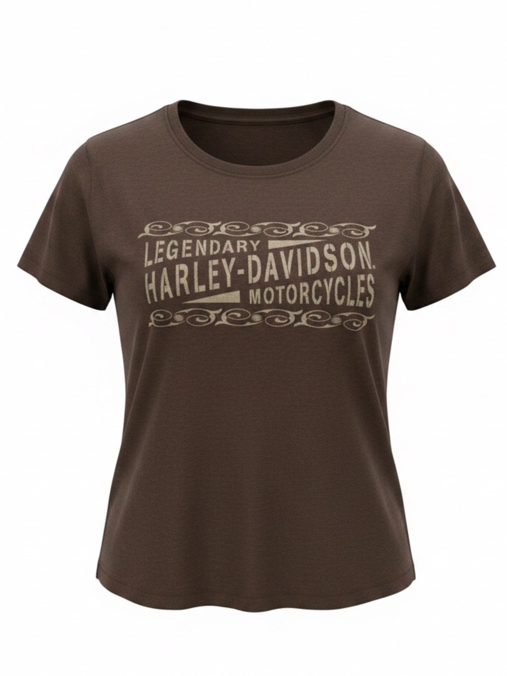 Vintage Harley-Davidson Women’s Brown Graphic T-Shirt Size Large Made in USA